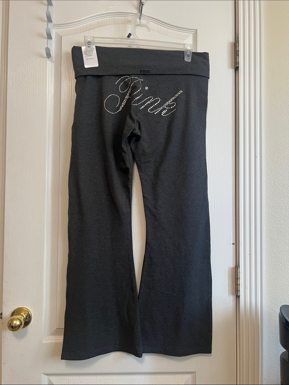 PINK vs Flare leggings with Rhinestone Logo